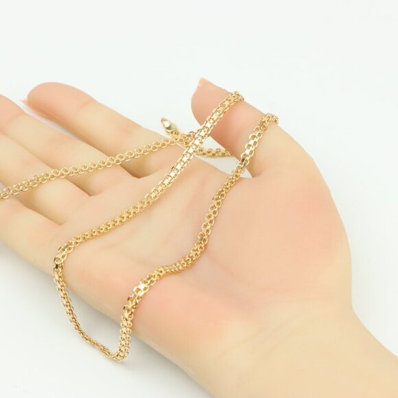 Bold Rose Gold Chain Necklace with Lobster Clasp, XPNL0316 - Picture 5 of 12